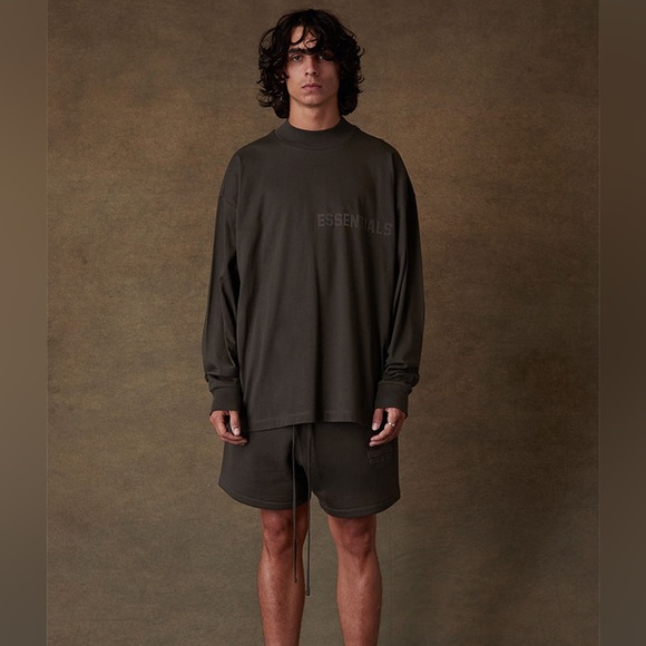 EUC Men’s Size Medium Fear Of God Oversized Long-sleeve Cotton Tee In Off Black - Picture 4 of 13